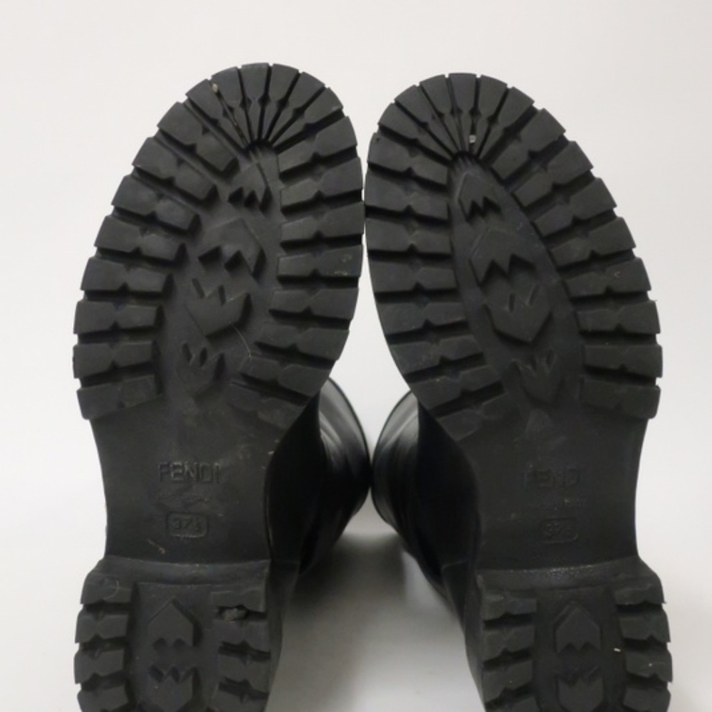 Fendi Motorcycle Boot Black Rabbit Fur-Lined - Picture 7 of 8